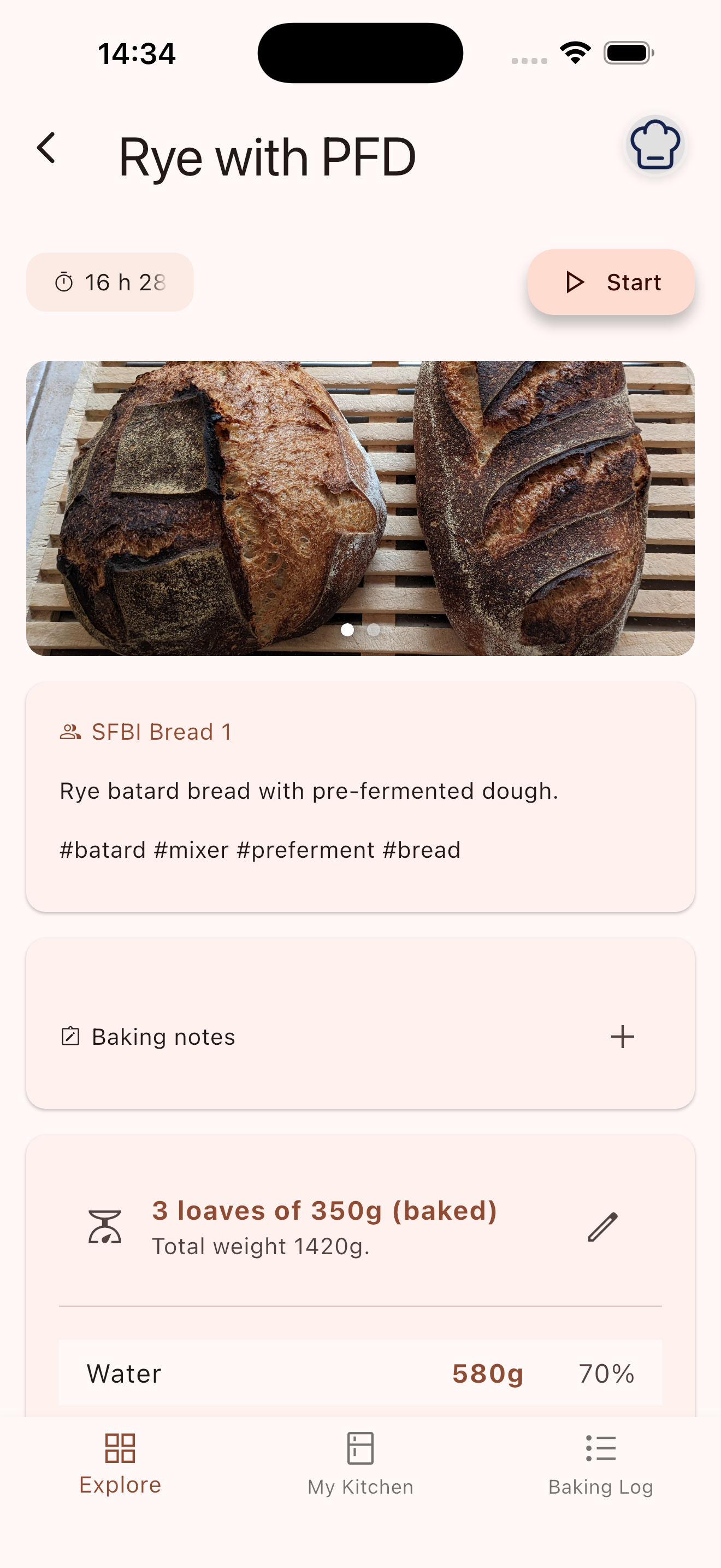 Rye bread recipe with pre-fermented dough